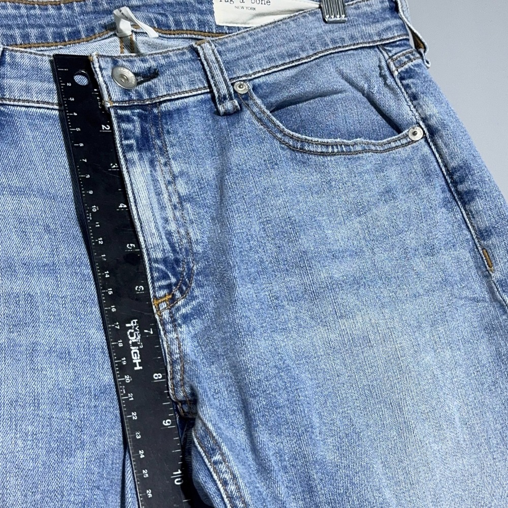 rag & bone Dre Low-Rise Slim Boyfriend Jeans Womens Size 28 Raw Step Hem Blue - Picture 4 of 8
